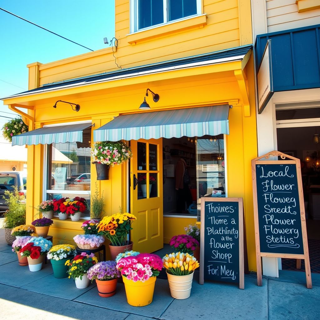Cozy flower shop storefront